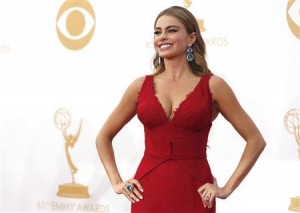 Actress Sofia Vergara from ABC's series "Modern Family" arrives at the 65th Primetime Emmy Awards in Los Angeles